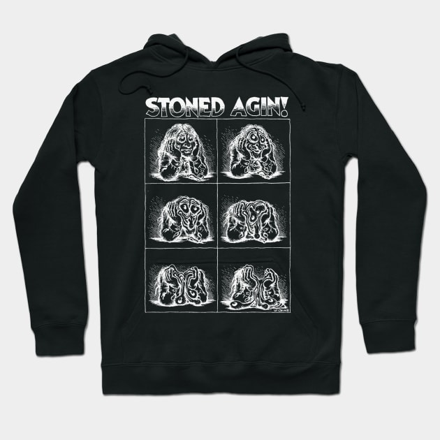 Stoned Agin! Inverted Halftone Design Hoodie by SOMASHIRTS